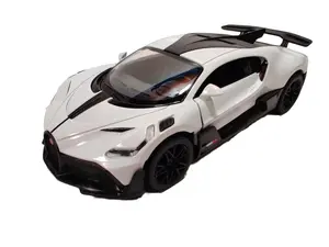 KINSMART Bugatti DIVO Model Car - 1:38 Scale, White Color, Die Cast Metal and Plastic Parts, Pull-Back Action,