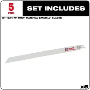 Milwaukee 48-00-5194 12" 10/14 TPI SAWZALL Blades