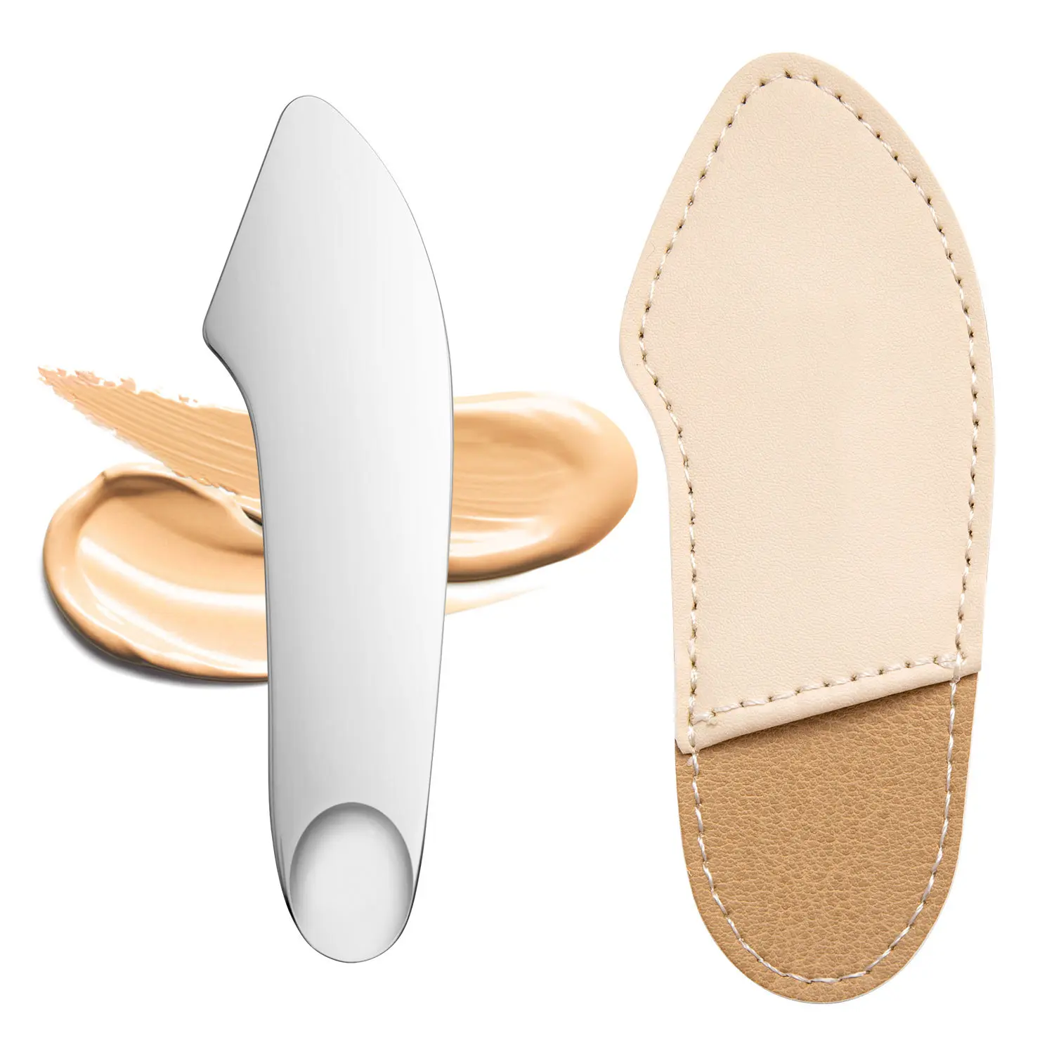 Multifunctional Makeup Spatula - Smooth Surface Beauty Scraper with 2-Tone Storage Sleeve, Applicator for Foundation, Facial Masks, Cream & Skincare (Party Gift for Beauty Enthusiasts)