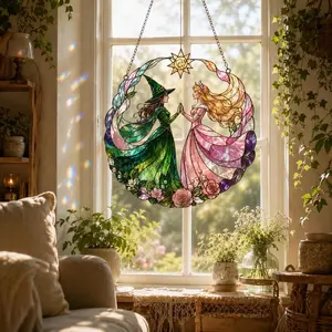 Elphaba And Glinda Acrylic Suncatcher Ornament, Wicked Musical Window Hanging, Oz Witches Fan Gift, Birthday Gift ,Wicked Ornament