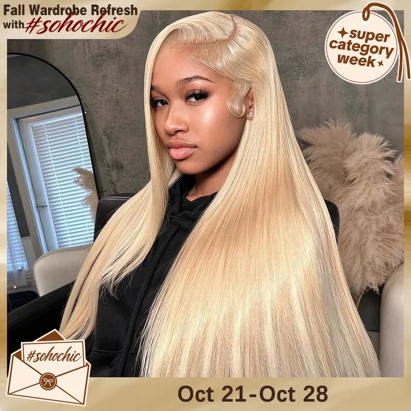 [613] LYSILF 613 Lace Front Wig Human Hair 200 Density Blonde Wig Human Hair 13X6 HD Transparent Straight Lace Front Wigs Blonde 16-34 inches Wig for Women Pre Plucked with Baby Hair #SummerWins #DealsForYouDays