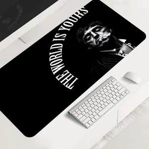Black and white large-sized gaming mouse pad, cinematic aesthetic desktop protection pad, Desktop Accessory, anti-slip rubber lock edge high-definition printing, suitable for computers, laptops, offices, homes, schools, as a gift for family and friends