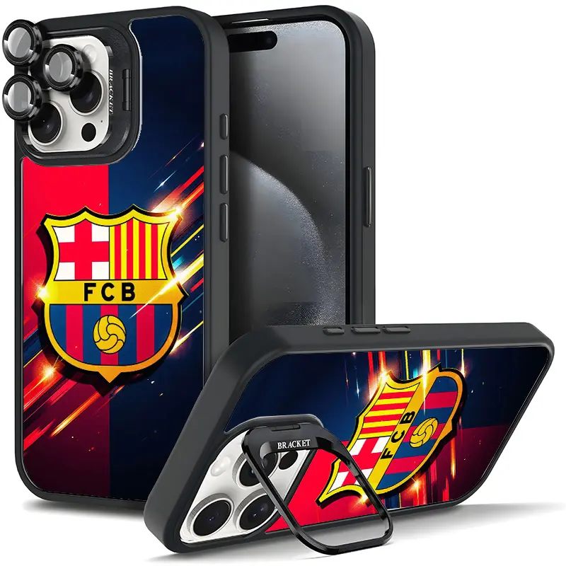 Football team themed phone case, compatible with Samsung iPhone 17/Air 16 15 14 13 12 11 Pro Plus Max, stylish and cool, sturdy and durable, magnetic design, metal lens frame, with stand, full protection, camera stand, phone case protector 11X-L1103