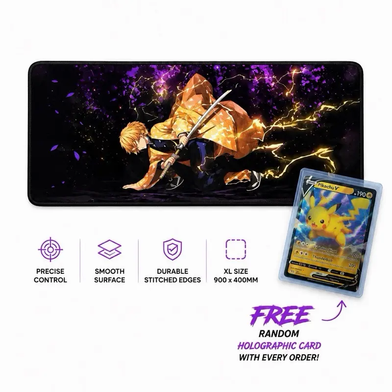 35” XL Anime Gaming Desk Mat | Large Mouse Pad | Stitched Edge