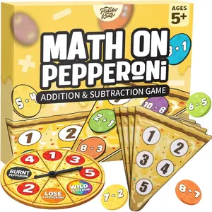 PIDOKO KIDS Math on Pepperoni Addition & Subtraction Game for Kids Ages 5+ with Fun Math Activities & Learning Materials Number Counting