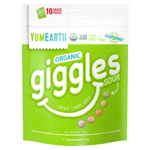 YumEarth Organic Giggles, Sour, 10 Snack Packs, 0.5 oz (14 g) Each YumEarth Organic Giggles, Sour, 10 Snack Packs, 0.5 oz (14 g) Each