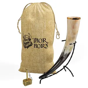 Large Viking Drinking Mug with metal Stand, 15-20 Oz  Cup & Coffee Mug | Cool Unique Beer Gift for Men and Women Drinkware Tumbler