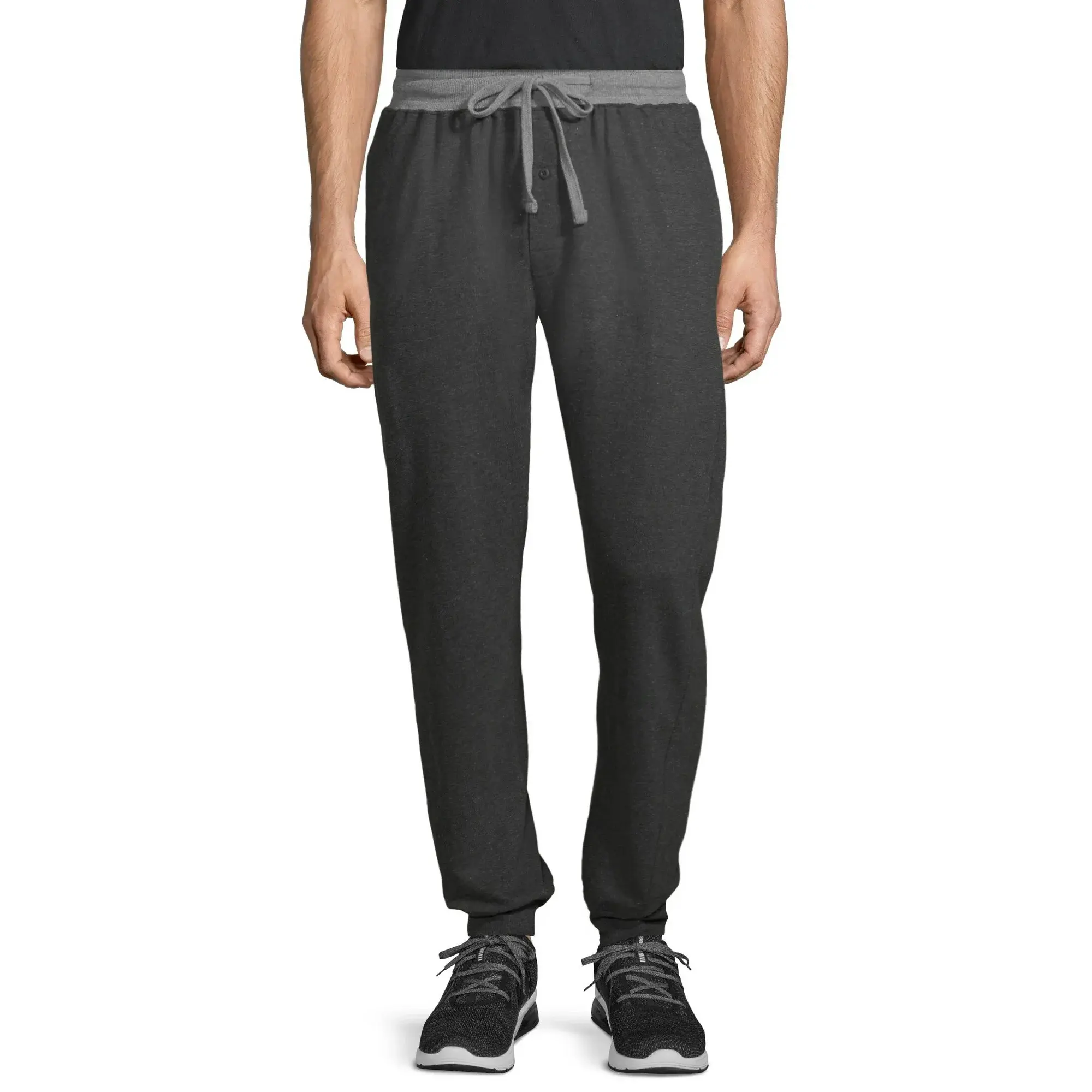 HANES Men's French Knit Terry Jogger Sleep Pant - Charcoal - LARGE