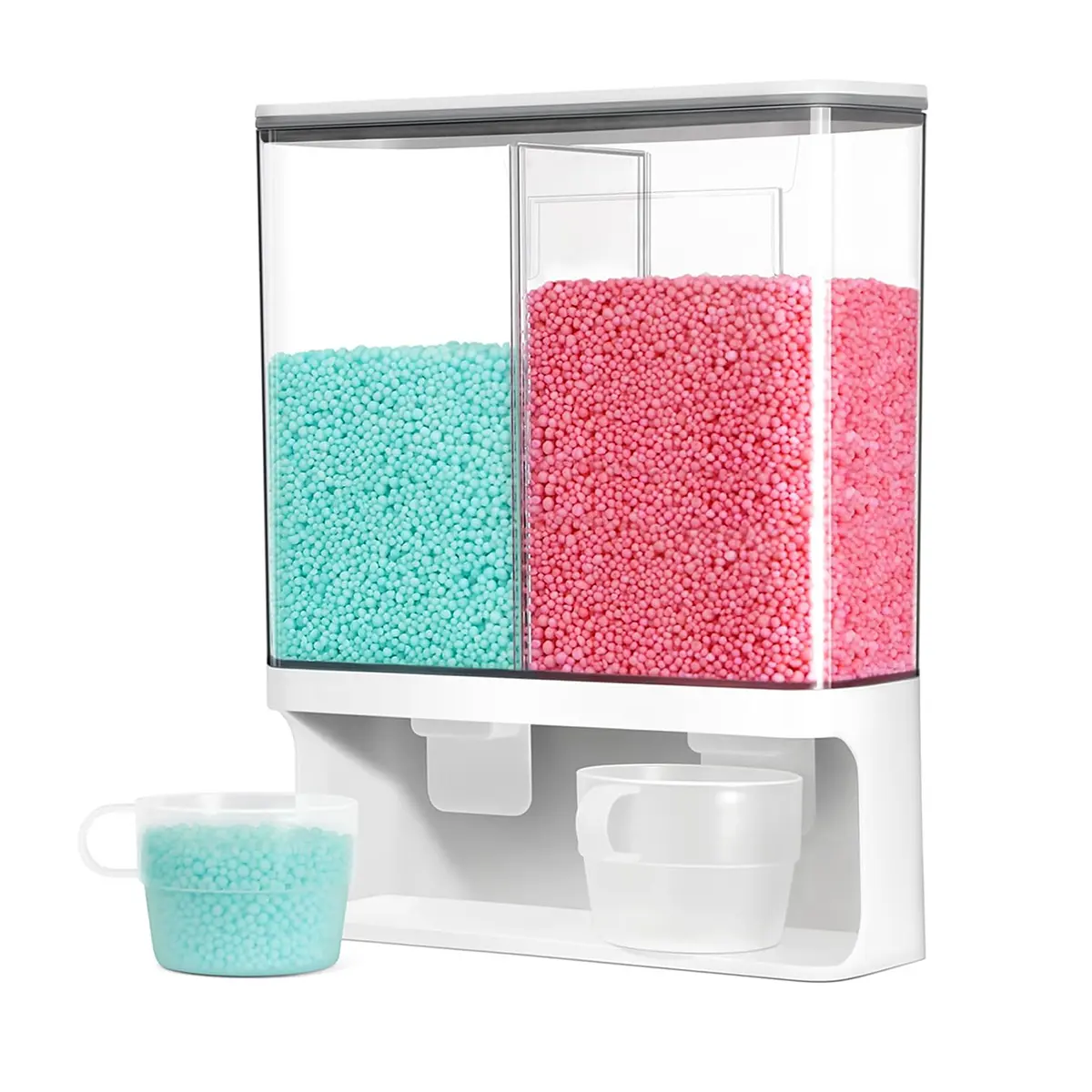 Wall-Mounted 105oz Plastic Dustproof Scented Beads Dispenser, Kitchen Storage Organizer, Laundry Detergent Container for Home Use