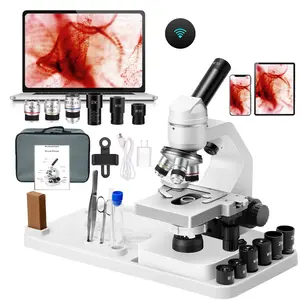 CompoundMicroscope,40x-2000XResearchClass ProfessionalMicroscope，WF10xandWF25xeyepieces， Dual LEDLighting andTwo-LayerMechanicalStage MicroscopeforAdults.