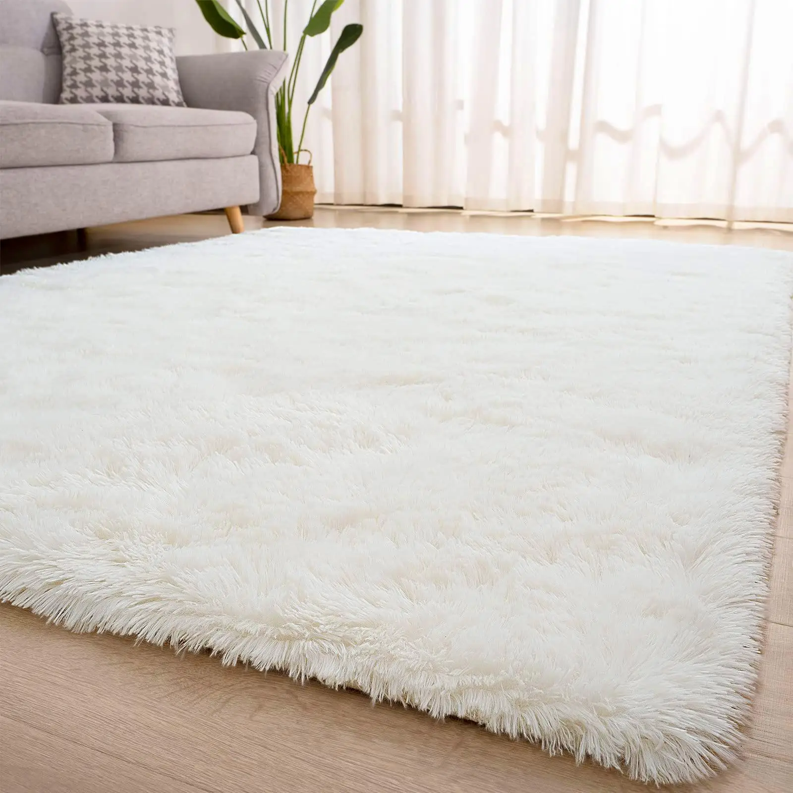 Comfortable Cozy Plush Solid Color Carpet, 1 Count Fluffy Large Rug with Comfort Surface, Halloween Decor Durable Soft Rugs for Bedroom, Living Room H