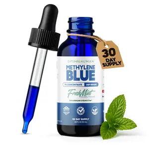 Optimal Human Ultra Methylene Blue Drops - 1% USP Grade High Purity Solution – Fresh Mint Flavored, 1.69 Fl Oz Dropper Bottle – Organic Methylene Blue - 30 Day Supply - No Fillers or Dyes or Additives