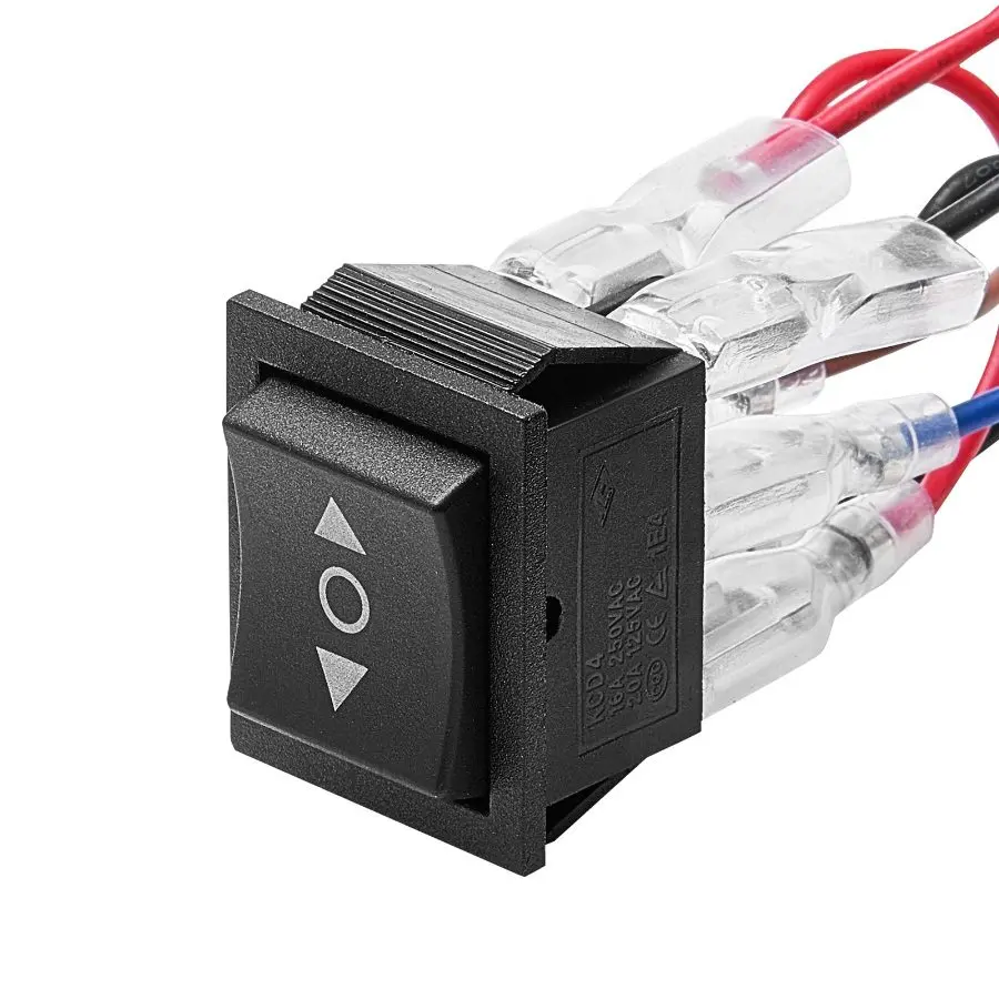 【Summerfinds】 6-Pin Auto-Reset Momentary DPDT Rocker Switch, 3-Position (ON)-Off-(ON) Forward Reverse Polarity Reversing Switch, IP20 Rated, AC 250V/16A 125V/20A for Auto, Household Appliancesdealsforyoudays