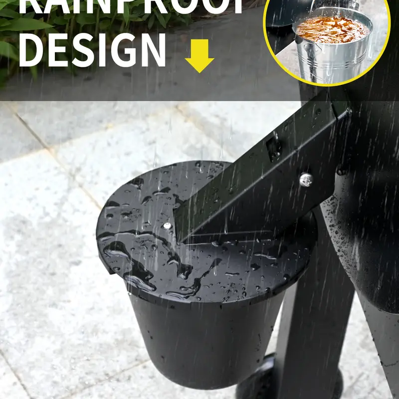 VATTAFRAST Upgraded Rust-Resistant Square Reusable Grease Bucket with Silicone Liner, Lid - Side Mount Smoker Barbecue Utensil for Outdoor BBQ Cleanup, Perfect Fit for Traeger, Pit Boss, Z Grills, Recteq Side Square Tube Grease Spouts