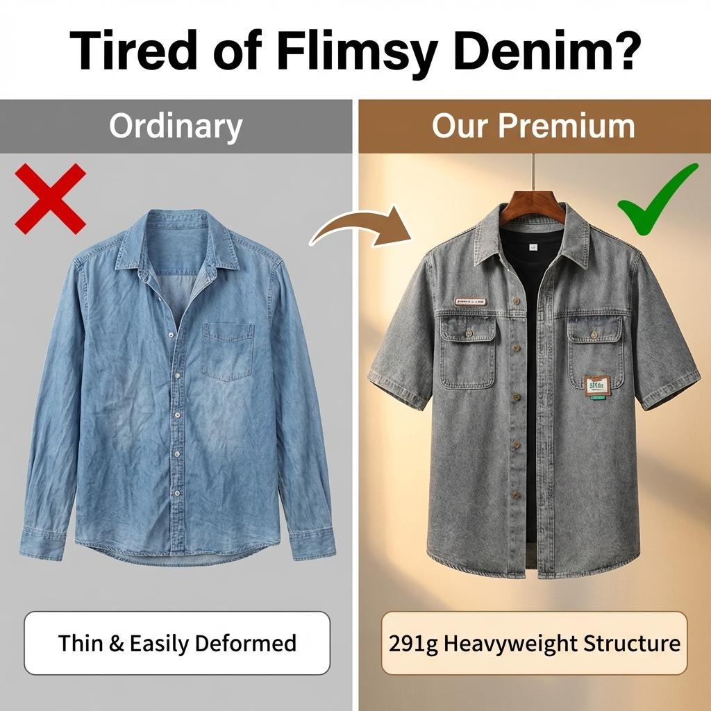 Men's  Washed Denim Shirt, Retro Distressed Biker  Shirt， Classic Trucker Shirt with Shoulder Stitching, Casual Button-Down Motorcycle Denim Shirt  for Men, Fashion Streetwear Denim Shirt for Daily Wear, Riding, Outdoor