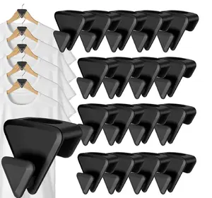 Space Saving Hanger Hooks 24 Pack, Heavy Duty Space Saver Hangers Connector Hooks for Closet Organizer, Black