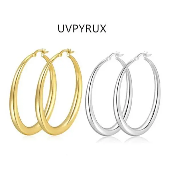 Women's High Quality 14K Gold Plated Circle Hoops Earrings - 925 Sterling Silver Post, Elegant Minimalist Dainty Lightweight, for Wedding, Anniversary, Adults' Daily Elegance (30mm/40mm/50mm)