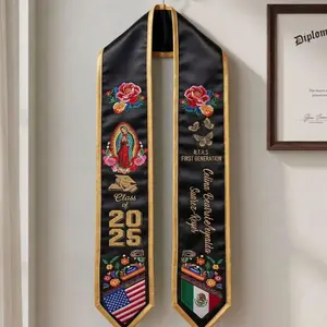 Personalized Mexican Graduation Stole, Custom Mexican Graduation Sash, Mexican American Flag Graduation Sash 2026