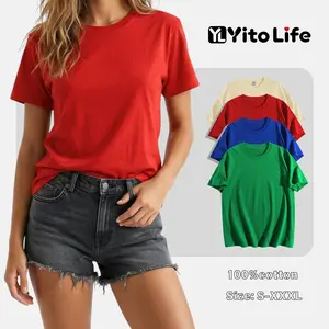 Yito Women’s Loose Fit Short Sleeve T-Shirt, Lightweight Cotton Crew Neck Workout Tee for Summer Gym Sessions, Casual Outfits, and Daily Use