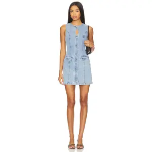 SOVERE Etch Denim Mini Dress in Heritage Blue