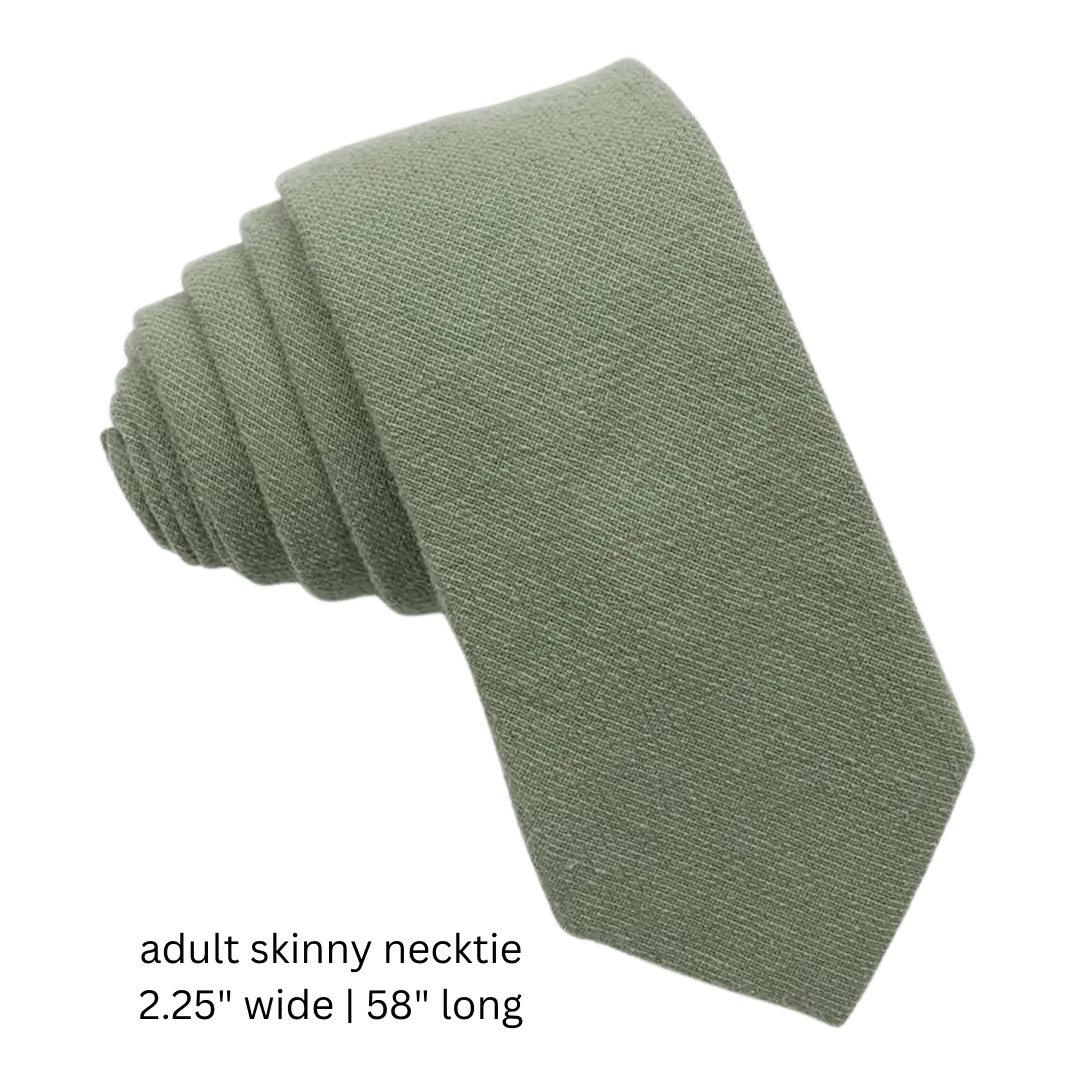 TIE MOOD Dakota Olive Green Solid Necktie, Bow Tie & Pocket Square Collection