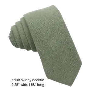 TIE MOOD Dakota Olive Green Solid Necktie, Bow Tie & Pocket Square Collection