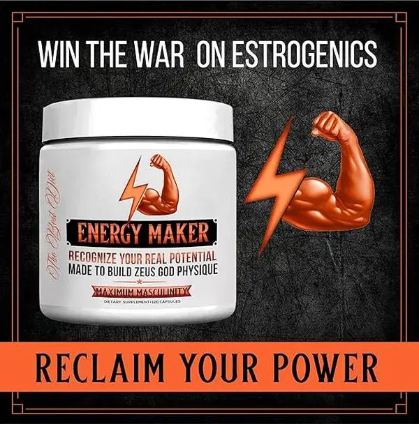 Man Maker 13-in-1 King- Grade Supplement for men - 120 Capsules- Pack of 1 - Health, Energy, Fitness and Support- Vitamin, Edible healthcare blend for power and vitality- Promotes Mussles - The Best Diet Energy Maker