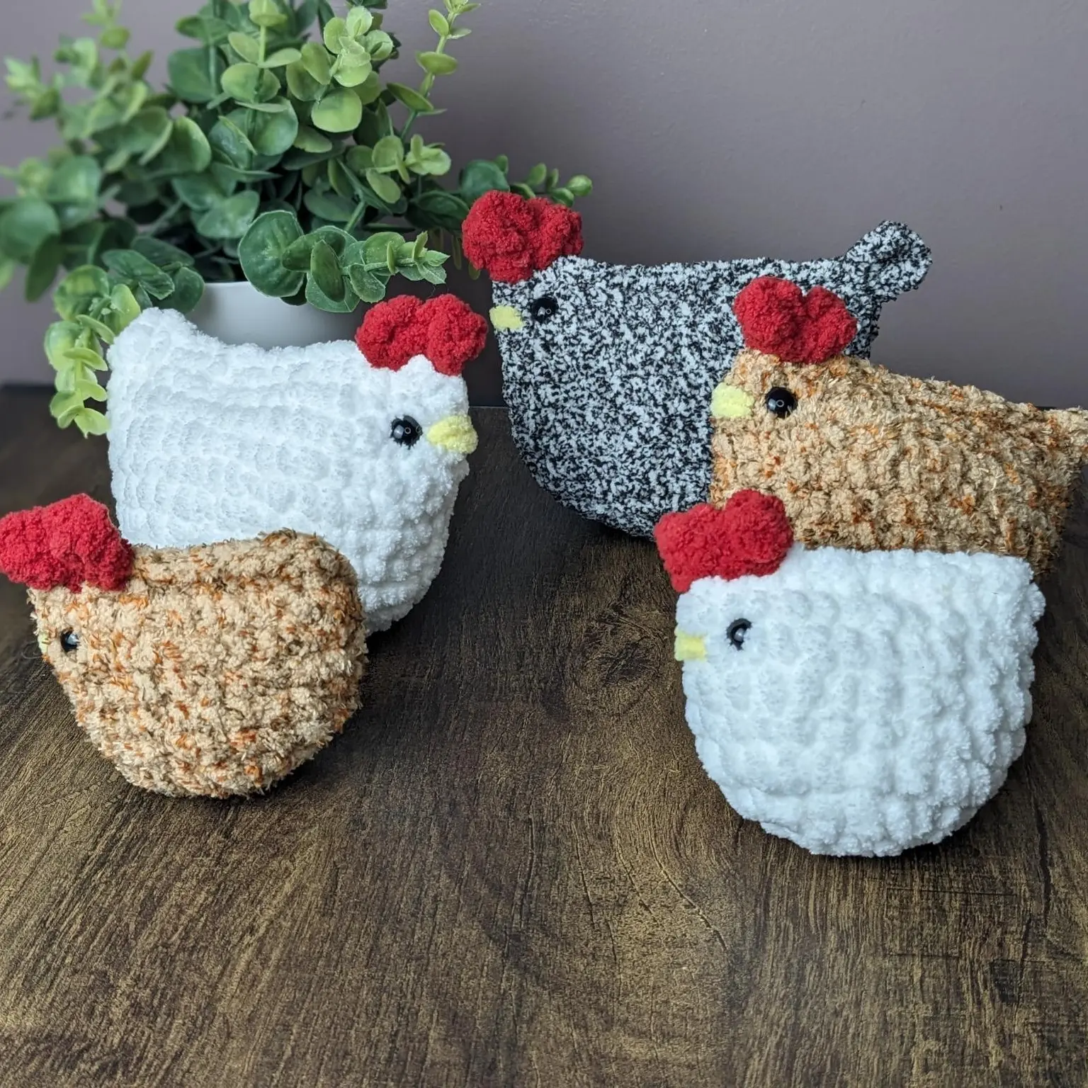Crochet Chunky Chickens - Handmade Amigurumi - Hen Plushie