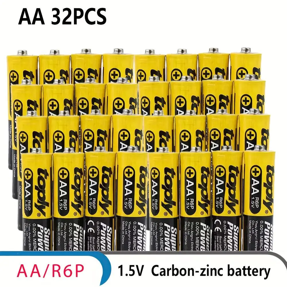 12pcs/32pcs Aaa/aa R6p/r03p Batteries, 1.5v Carbon Zinc, Non ...