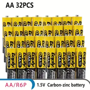 12pcs/32pcs Aaa/aa R6p/r03p Batteries, 1.5v Carbon Zinc, Non-Rechargeable, Compatible with LED Lights, Toys, Remote Controls, Alarm Clocks