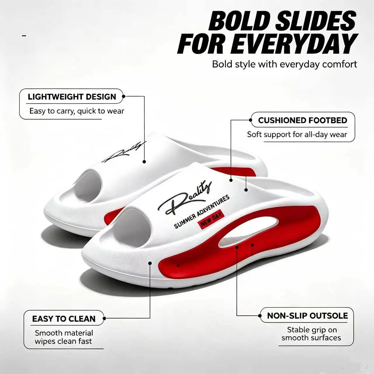 Men's EVA Cloud Activity Arch Slippers - Soft Hollow, Non-Slip Thick Slides, Fasciitis Relief Footwear for Home & Beach, Summer Fashion Walking Shoes, Activity Arch Men's Fashion Slippers Dance Boy