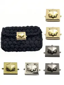 Square Lock Luggage Hardware, Leather Bag Metal Twist Lock, Handbag Wallet Buckle, DIY Bag Making Material, Replacement Lock for Backpacks, Mother's Day Gift