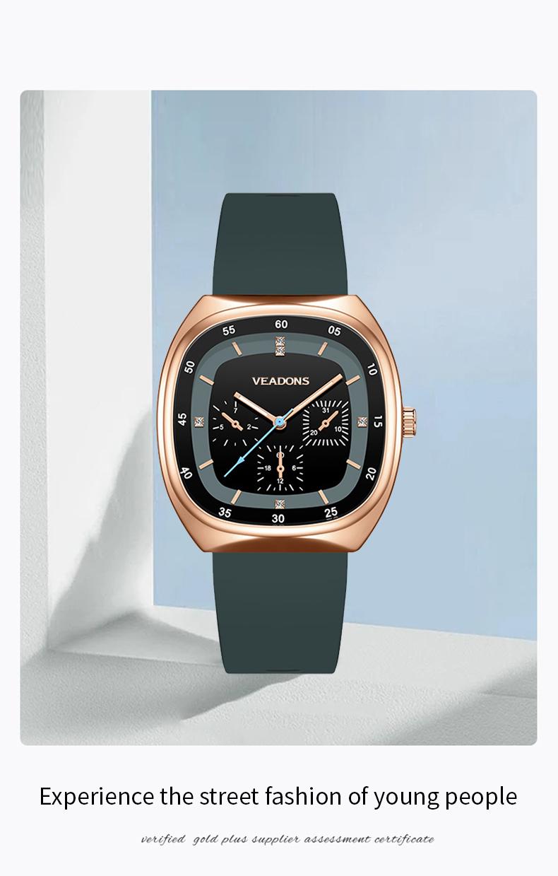 Fashion Watches Casual Stylish  Open Dial Watch  Silicone Strap, Waterproof & Luminous, Perfect for All Occasions Also ideal as a Mother's Day gift for your wife and mom.