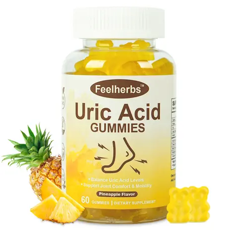 Uric Acid Balance Tart Cherry Pineapple Pectin Chewable Gummies Vitamins Supplements - 60 Count, Gluten-Free, Vegan, Non-GMO, Natural Ingredients, Joint & Bone Health Support, Daily Adult Healthcare Nutrition