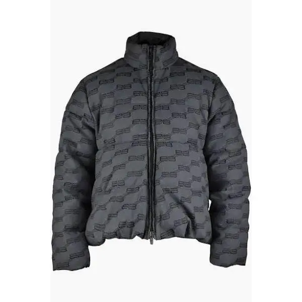 Balenciaga BB All-Over Puffer Jacket Grey