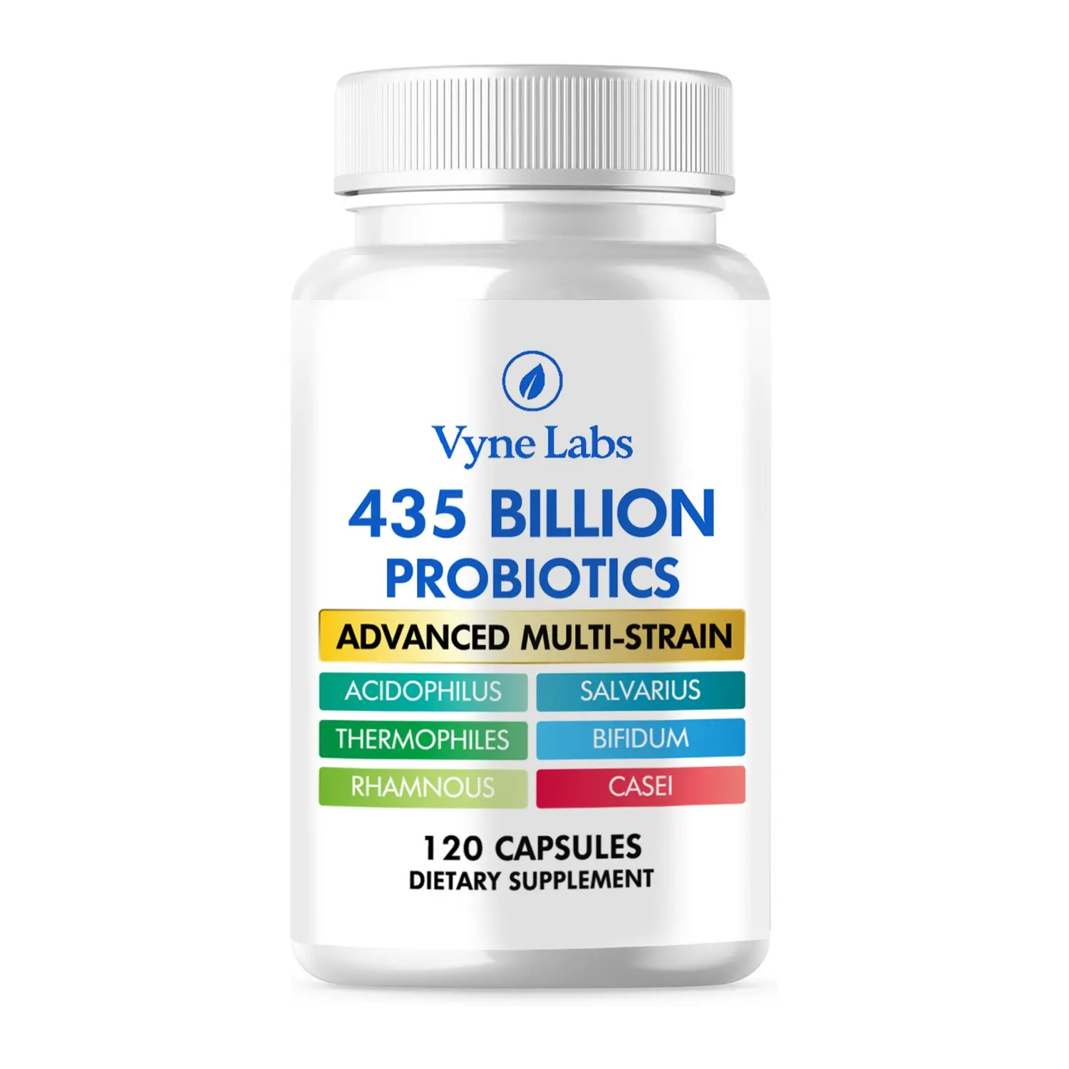 435 Billion CFU Probiotics | Advanced Multi-Strain Probiotic Supplement | 120 Capsules | Digestive & Gut Health Support