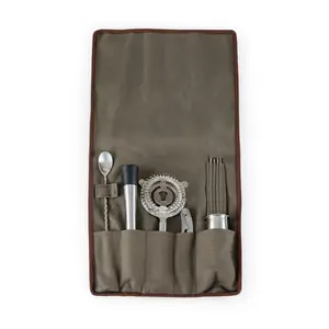 10-Piece Bar Tool Roll Up Kit, (Khaki)