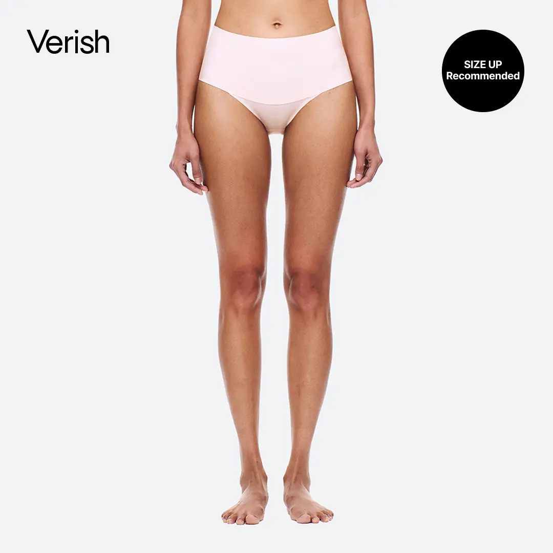 [VERISH] Cool Fit Panty Comfort BIG - Seamless High-Waist Full Coverage Underwear for Women - Double Layer Tummy Support Cooling Everyday Comfort