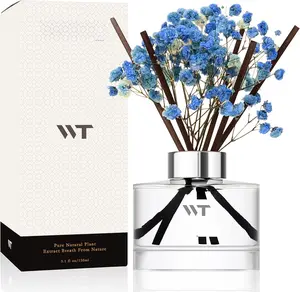 Flower Reed Diffuser Set Cashmere Vanilla Scent for Bathroom Accessories,Christmas Shelf Decor & Air Fresheners, Bedroom Sticks Defusers with 5.1 fl oz Essential Oils, Office Gifts