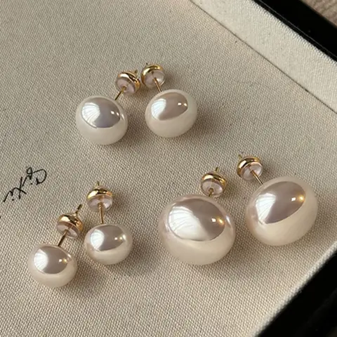 Women's Elegant Faux Pearls Stud Earring Set, 3 Pairs French Vintage Design Earrings, Classic Style Earrings, High-Quality Jewelry for Daily Wear & Special Occasions, Studs Earrings