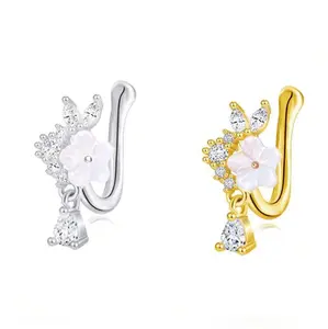 Silver Flower Nose Cuff | Faux Nose Ring | No Piercing Jewelry nose cuff