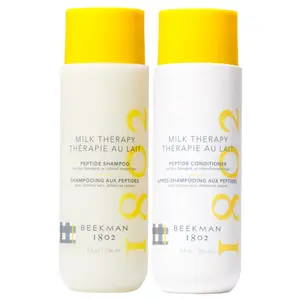 Beekman 1802 Milk Therapy Shampoo & Conditioner Bundle – Reduces Breakage, Repairs Damage, Boosts Shine with Goat Milk Proteins, Brazilian Flex Peptide Bond, & Hydrolyzed Collagen, Safe on Color