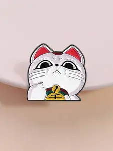 1 Piece DAN DA DAN Manga Pin Turbo Granny Maneki Neko Design Anime Inspired Brooch for Lucky Charm Collection Jewellery Fashion Accessory