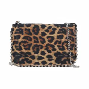 Women's Leopard Print Crossbody Bag - Lightweight Chain Shoulder Purse with Zipper Closure, Fashionable Clutch for Casual & Party Wear, Stylish and Versatile