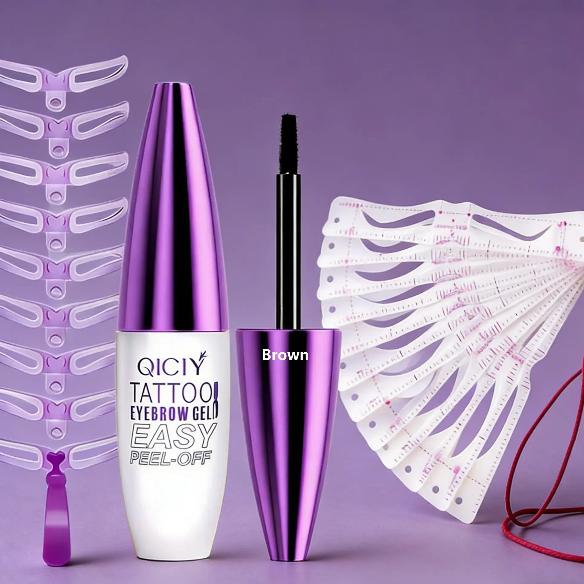 2 Set Stencils With Tatoo Brow Gel