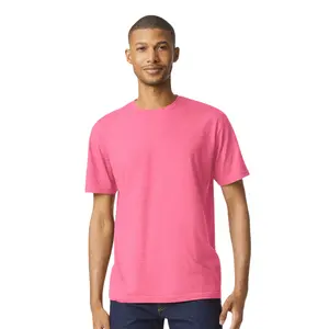 Gildan-Men's Softstyle CVC T-Shirt, 4.6 oz. 60/40 Cotton/Polyester Bulk Tee, Assorted Short Sleeve Crewneck Plain Tees, Mixed Color Solid T-shirts