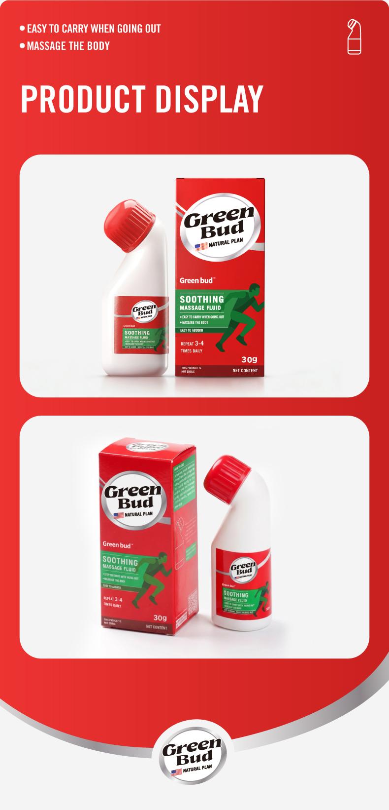 Green bud 5 Soothing Massang Fluid Contains natural herbal   extracts