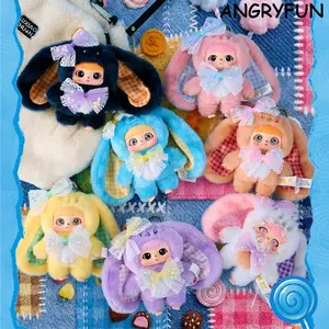 ANGRYFUN Ktiten Colorful Candy Cat Plush Keychain Blind Boxes – Cute Cat Stuffed Animal Bag Pendant Mystery Collectible Trendy Gift for Girls Teens Single Box (Free Random Cute Acrylic Keychain)