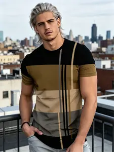 Men's Casual Sporty T-Shirt, Vibrant Street Style, Breathable Round Neck, Summer Leisure Top, Cool Gift, Artistic Fashion