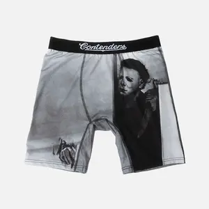 Contenders Men's Licensed Halloween "I See You" Graphic Brief Underwear Boxer - Menswear, Polyester-Spandex Blend, Jacquard Band, Ride Control, Inseam Length Detail